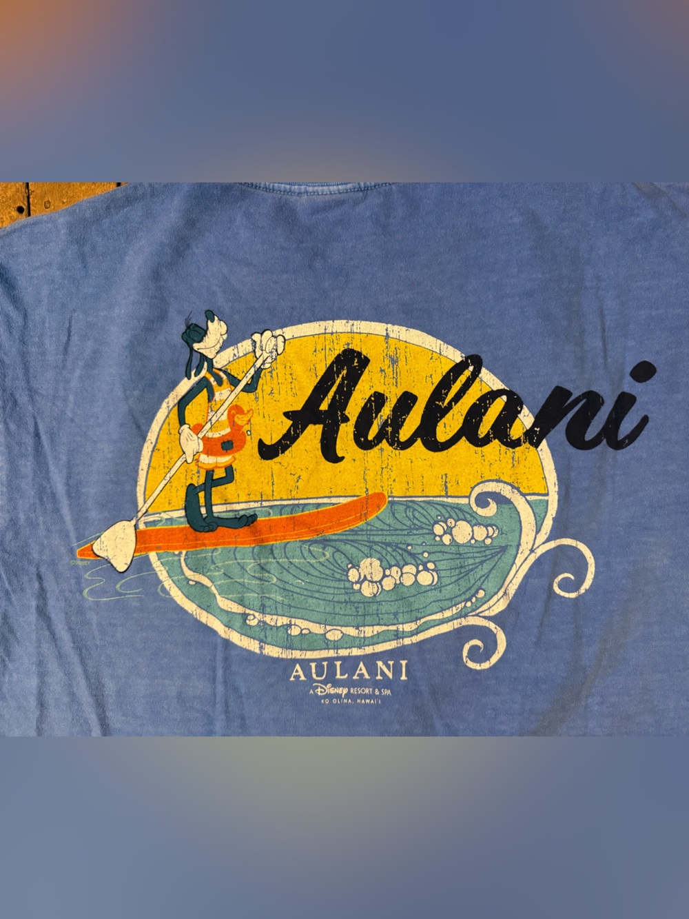 Disney Resort & Spa Ko Olina Aulani Hawaii Medium Blue T-shirt Surfing